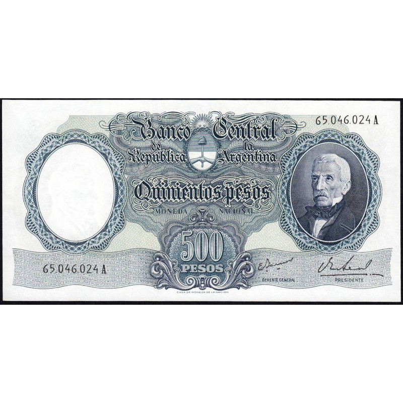 Argentine - Pick 278_4 - 500 pesos - Série A - 1967 - Etat : NEUF