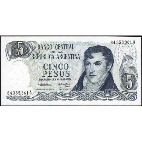 Argentine - Pick 294_1 - 5 pesos - Série A - 1974 - Etat : NEUF