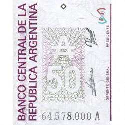 Argentine - Pick 326b_3 - 50 australes - Série A - 1989 - Etat : SUP+