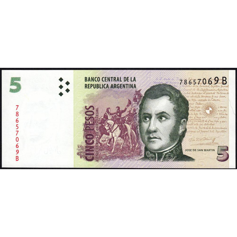 Argentine - Pick 347_3 - 5 pesos - Série B - 2001 - Etat : NEUF