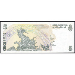 Argentine - Pick 347_3 - 5 pesos - Série B - 2001 - Etat : NEUF