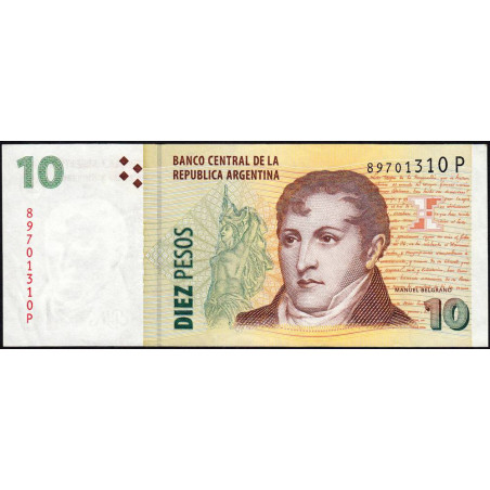 Argentine - Pick 354b - 10 pesos - Série P - 2014 - Etat : SUP