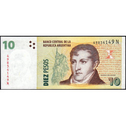 Argentine - Pick 354a_5 - 10 pesos - Série N - 2010 - Etat : NEUF