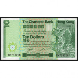 Hong Kong - Pick 77b - The Chartered Bank - 10 dollars - 01/01/1981 - Etat : SUP+