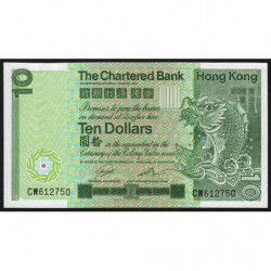 Hong Kong - Pick 77b - The Chartered Bank - 10 dollars - 01/01/1981 - Etat : NEUF