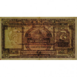 Hong Kong - HSBC - Pick 181f_1 - 5 dollars - Série FC - 31/10/1973 - Etat : TTB