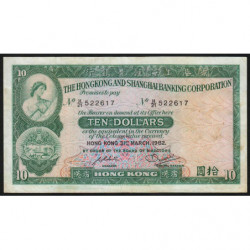 Hong Kong - Pick 182j - The H. S. B. C. - 10 dollars - 31/03/1982 - Etat : TB