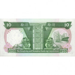 Hong Kong - HSBC - Pick 191c_1 - 10 dollars - Série XA - 01/01/1989 - Etat : NEUF