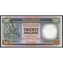 Hong Kong - HSBC - Pick 192b - 20 dollars - Série AT - 01/01/1988 - Etat : SUP+