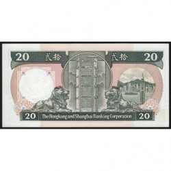Hong Kong - HSBC - Pick 192b - 20 dollars - Série AT - 01/01/1988 - Etat : SUP+