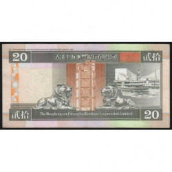 Hong Kong - HSBC Limited - Pick 201c_2 - 20 dollars - Série AR - 01/07/1997 - Etat : SUP