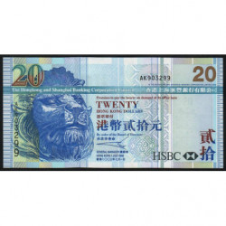 Hong Kong - Pick 207a - The H. S. B. C. Lim. - 20 dollars - 01/07/2003 - Etat : NEUF