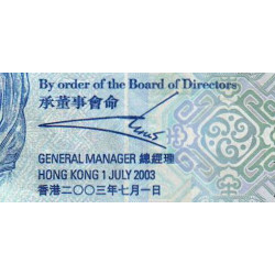 Hong Kong - HSBC Limited - Pick 207a - 20 dollars - Série DG - 01/07/2003 - Etat : TTB