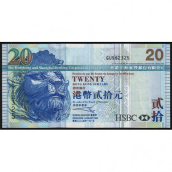 Hong Kong - HSBC Limited - Pick 207b - 20 dollars - Série GU - 01/01/2005 - Etat : TTB+