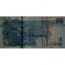 Hong Kong - HSBC Limited - Pick 207b - 20 dollars - Série GU - 01/01/2005 - Etat : TTB+