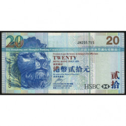 Hong Kong - Pick 207c - The H. S. B. C. Lim. - 20 dollars - 01/01/2006 - Etat : TTB