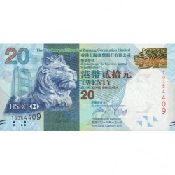 Hong Kong - Pick 212e - The H. S. B. C. Lim. - 20 dollars - 01/01/2016 - Etat : NEUF