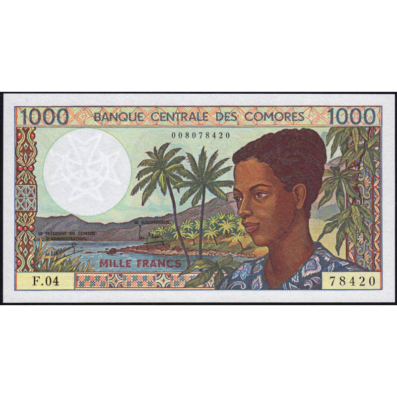 Comores - Pick 11b1 - 1'000 francs - Série F.04 - 1996 - Etat : NEUF