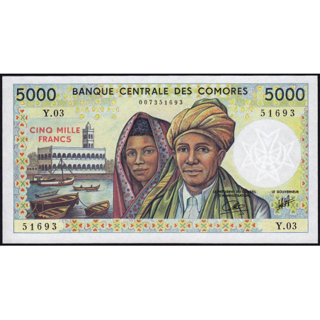 Comores - Pick 12b - 5'000 francs - Série Y.03 - 1994 - Etat : NEUF