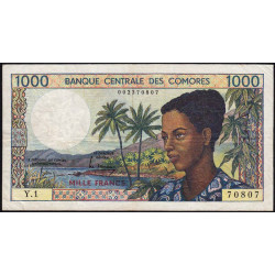 Comores - Pick 11a - 1'000 francs - Série Y.1 - 1984 - Etat : TB
