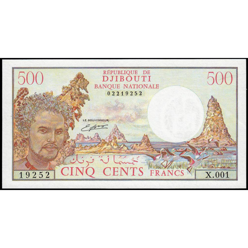 Djibouti - Pick 36b - 500 francs - Série X.001 - 1988 - Etat : NEUF