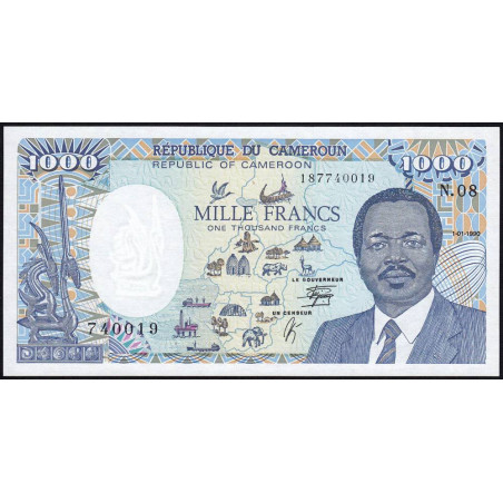 Cameroun - Pick 26b - 1'000 francs - Série N.08 - 01/01/1990 - Etat : NEUF