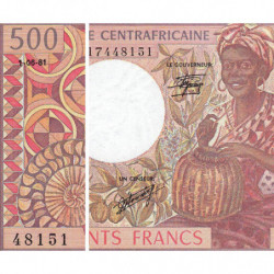 Centrafrique - Pick 9_3 - 500 francs - Série W.7 - 01/06/1981 - Etat : NEUF