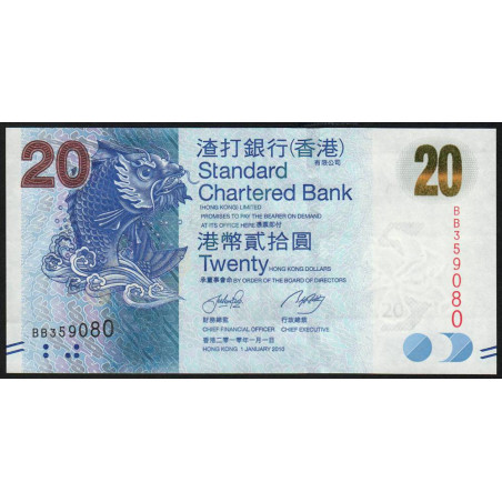 Hong Kong - Standard Chartered Bank - Pick 297a - 20 dollars - 01/01/2010 - Etat : NEUF