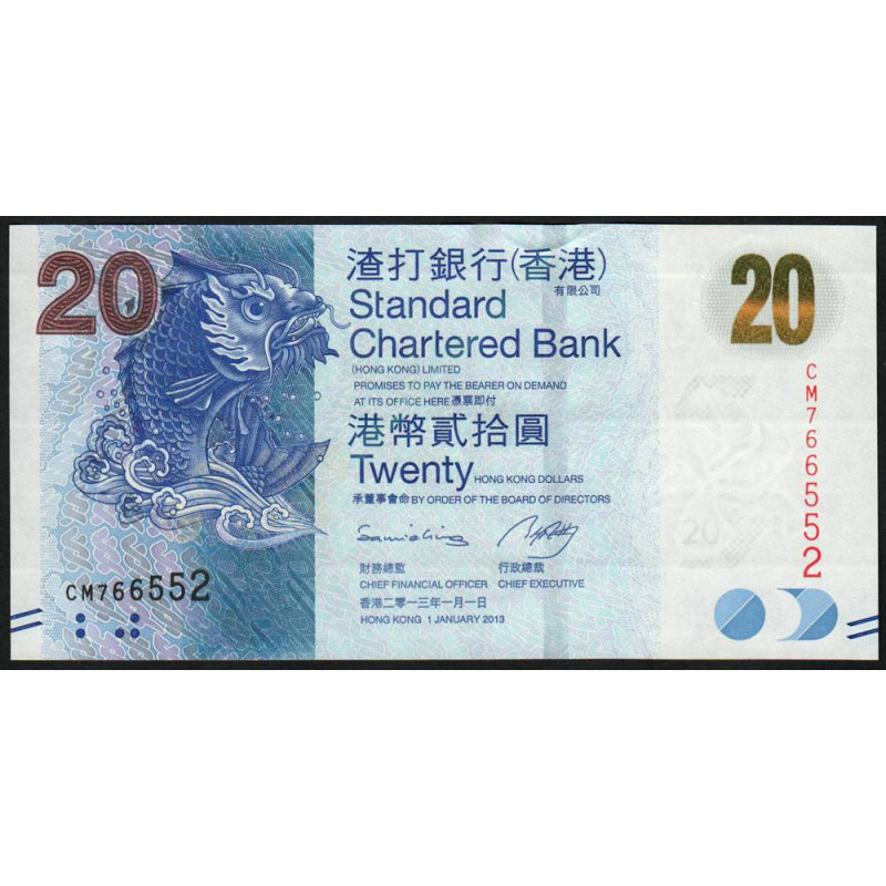 Hong Kong - Standard Chartered Bank - Pick 297c - 20 dollars - 01/01/2013 - Etat : NEUF