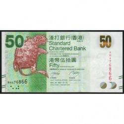 Hong Kong - Pick 298a - Standard Chartered Bank - 50 dollars - 01/01/2010 - Etat : NEUF