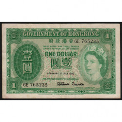 Hong Kong - Pick 324Ab - Government - 1 dollar - 01/07/1959 - Etat : TTB