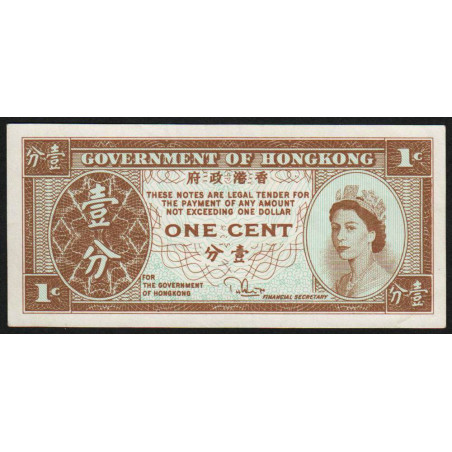 Hong Kong - Pick 325c - Government - 1 cent - 1981 - Etat : SPL