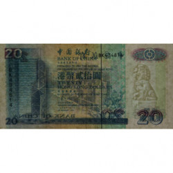 Hong Kong - Pick 329b - Bank of China - 20 dollars - 01/01/1996 - Etat : TB
