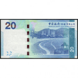Hong Kong - Bank of China - Pick 341d - 20 dollars - Série EG - 01/01/2014 - Etat : NEUF