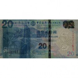 Hong Kong - Pick 341e - Bank of China - 20 dollars - 01/01/2015 - Etat : NEUF