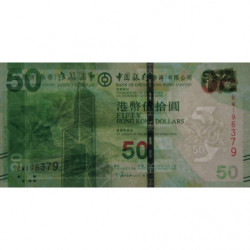 Hong Kong - Bank of China - Pick 342d - 50 dollars - Série BW - 01/01/2014 - Etat : NEUF