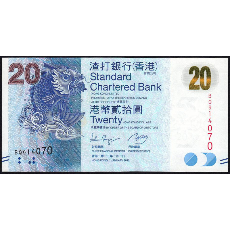 Hong Kong - Standard Chartered Bank - Pick 297b - 20 dollars - 01/01/2012 - Etat : NEUF