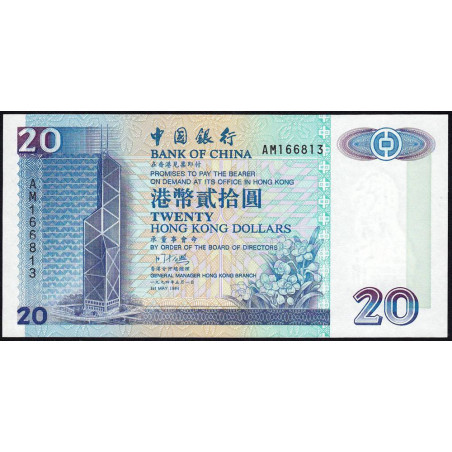 Hong Kong - Pick 329a - Bank of China - 20 dollars - 01/05/1994 - Etat : NEUF