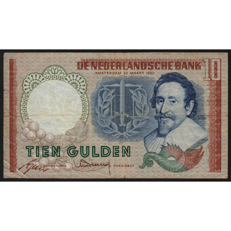 Hollande - Pick 85_2 - 10 gulden - 23/05/1953 - Etat : TB-