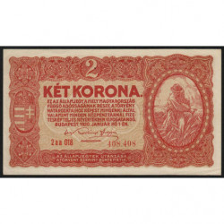Hongrie - Pick 58_1 - 2 korona - Série 2aa 018 - 01/01/1920 - Etat : SUP+