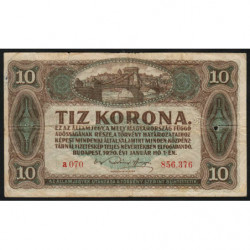 Hongrie - Pick 60 - 10 korona - Série a 070 - 01/01/1920 - Etat : TB-