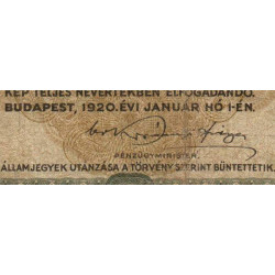Hongrie - Pick 65 - 500 korona - Série 5A 002 - 01/01/1920 - Etat : TB-