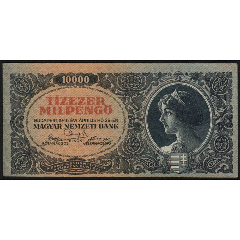 Hongrie - Pick 126 - 10'000 milpengö - Série A 174 - 29/04/1946 - Etat : SUP