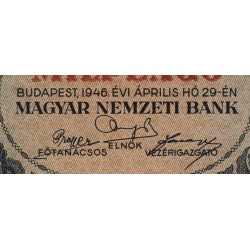 Hongrie - Pick 126 - 10'000 milpengö - Série A 184 - 29/04/1946 - Etat : TTB