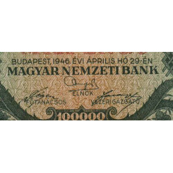Hongrie - Pick 127 - 100'000 milpengö - Série B 036 - 29/04/1946 - Etat : TTB