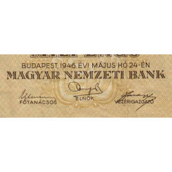 Hongrie - Pick 128 - 1'000'000 milpengö - Sans série - 24/05/1946 - Etat : TB