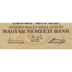 Hongrie - Pick 128 - 1'000'000 milpengö - Sans série - 24/05/1946 - Etat : TB+