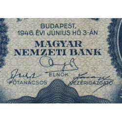 Hongrie - Pick 131 - 1'000'000'000 milpengö - Sans série - 03/06/1946 - Etat : TB+