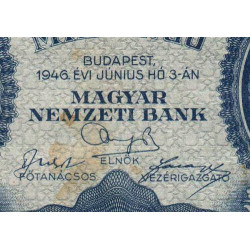 Hongrie - Pick 131 - 1'000'000'000 milpengö - Sans série - 03/06/1946 - Etat : TB+