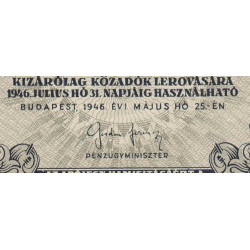 Hongrie - Pick 139b - 500'000 adopengö - Sans série - 25/05/1946 - Etat : TTB